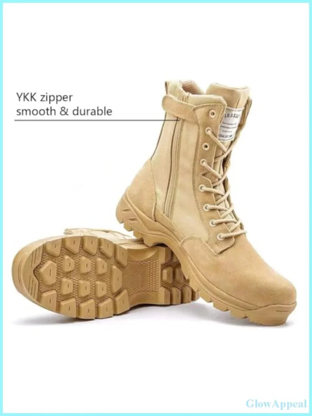Military Tactical Boots Side Zipper Puncture Resistant Suede Hiking